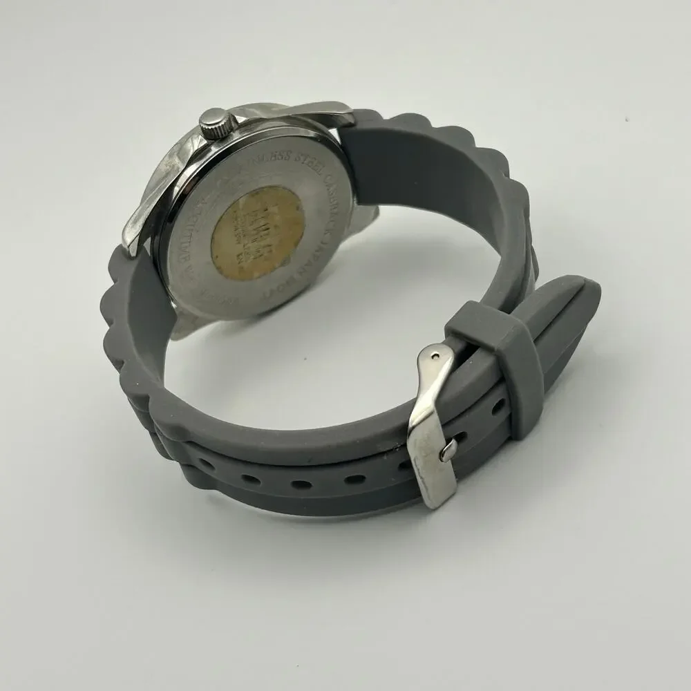 Vivani Mother Pearls Crystal Bezel Gray Band Women’s Watch New Battery